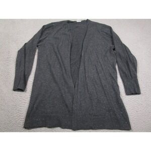 Chicos Sweater Womens 3‎ XL Gray Cardigan Long Preppy Casual Nylon Blend